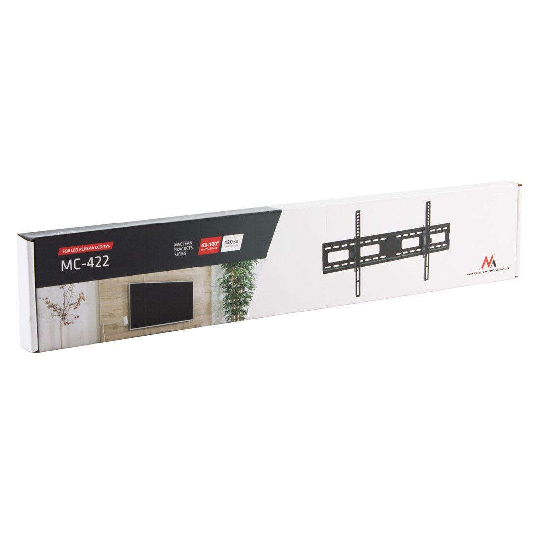 Maclean MC-422 TV Wall Mount Heavy Duty 43"-100" max VESA 800x400 120kg Tilting +/-15° Bracket Holder Hanger with Spirit Level Accessories Maclean MC-422 TV Wall Mount Heavy Duty 43"-100" max VESA 800x400 120kg Tilting +/-15° Bracket Holder Hanger with Spirit Level Accessories