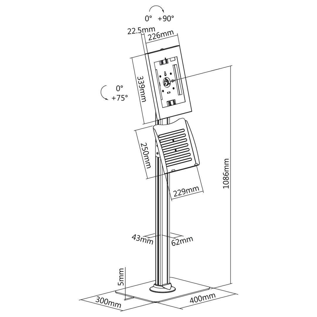 Maclean MC-476W Floor Advertising Tablet Holder with Locking Device, 9.7"-11", Compatible with iPad/iPad Air/iPad Pro, Samsung Galaxy Tab A/Tab A7/Tab S6 Lite Maclean MC-476W Floor Advertising Tablet Holder with Locking Device, 9.7"-11", Compatible with iPad/iPad Air/iPad Pro, Samsung Galaxy Tab A/Tab A7/Tab S6 Lite