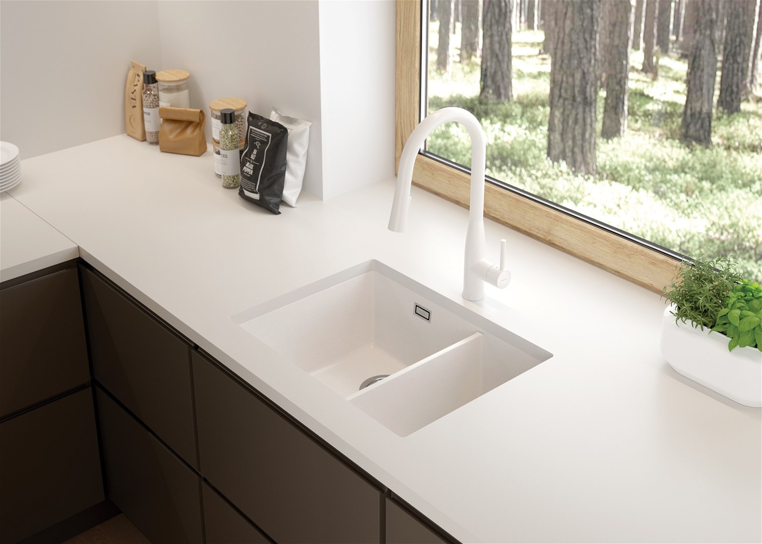 1.5-bowl granite sink 1.5-bowl granite sink