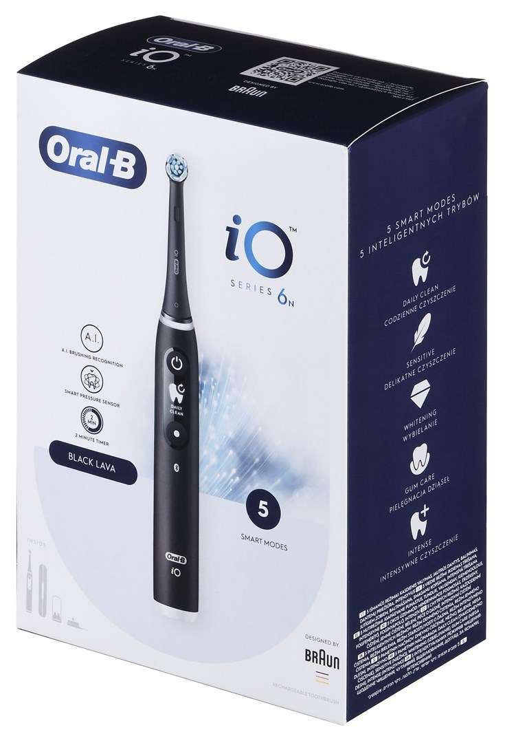 BRAUN ORAL-B ELECTRIC TOOL IO 6N BLACK ONYX black BRAUN ORAL-B ELECTRIC TOOL IO 6N BLACK ONYX black