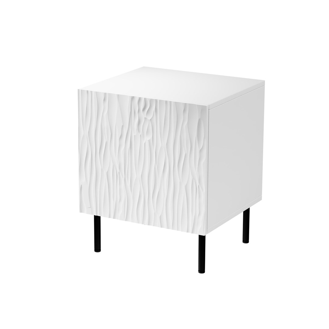 Bedside table 2 pcs. JUNGLE 53.5x40.5x44 white matt + black legs Bedside table 2 pcs. JUNGLE 53.5x40.5x44 white matt + black legs