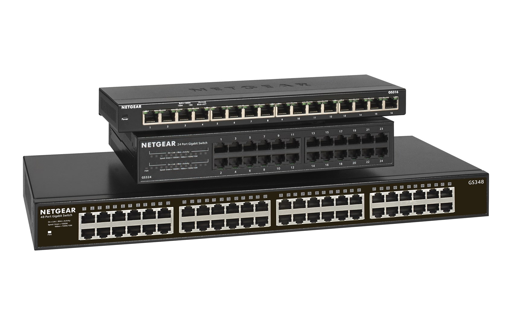 NETGEAR GS348 Unmanaged Gigabit Ethernet (10/100/1000) 1U Black NETGEAR GS348 Unmanaged Gigabit Ethernet (10/100/1000) 1U Black