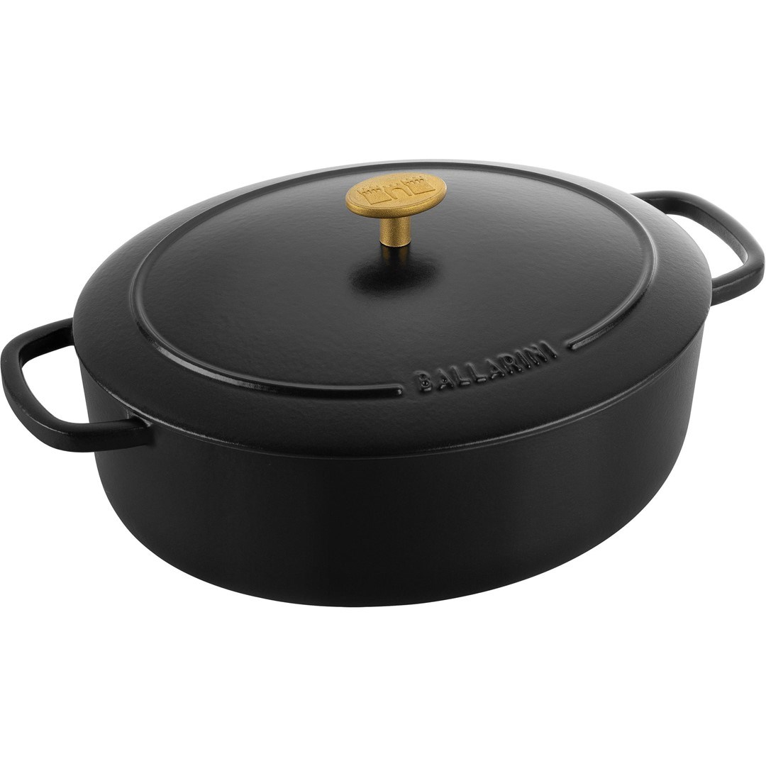 BALLARINI BELLAMONTE Oval cast iron pot 4.5 ltr, black BALLARINI BELLAMONTE Oval cast iron pot 4.5 ltr, black