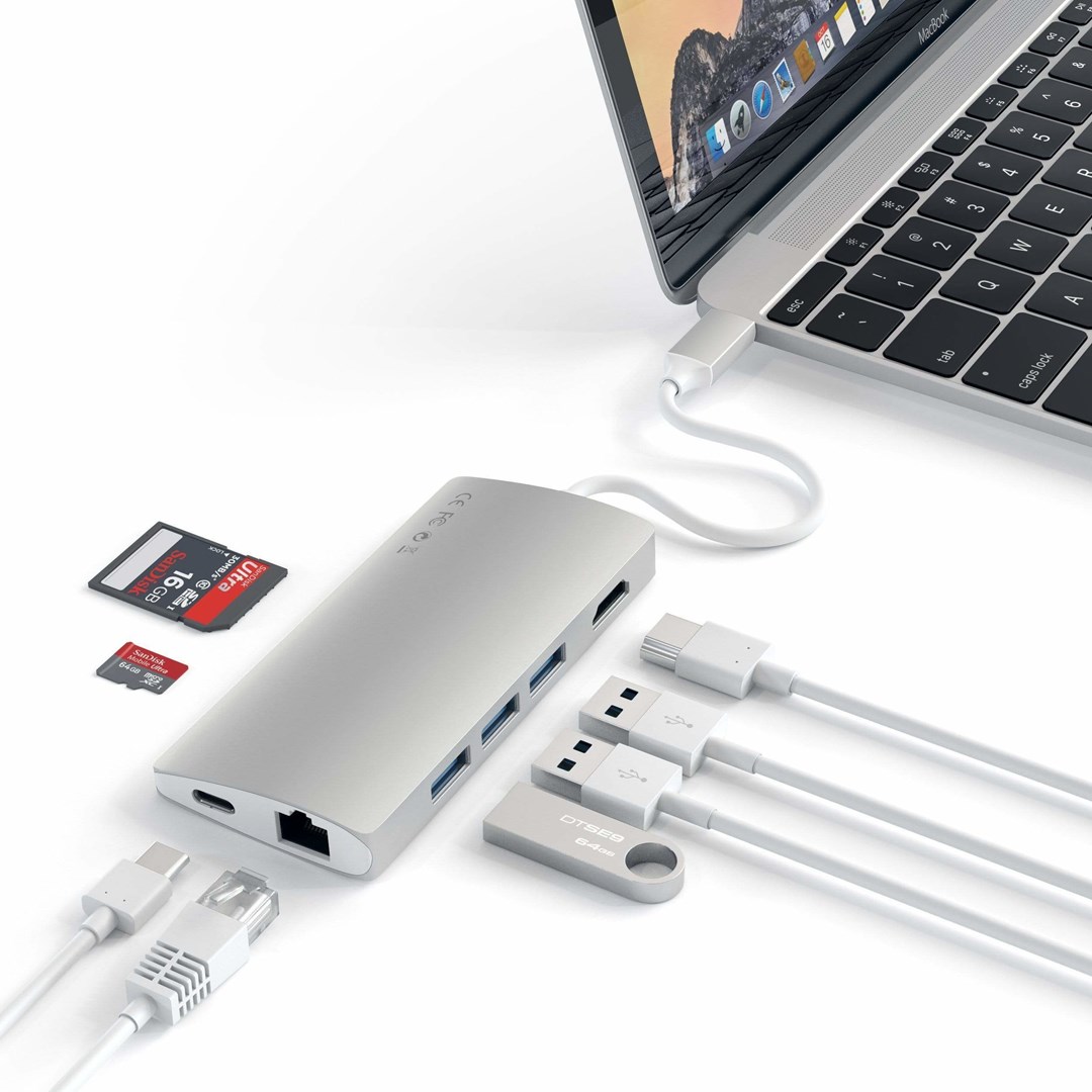 Satechi ST-TCMA2S laptop dock/port replicator USB 3.2 Gen 1 (3.1 Gen 1) Type-C Silver Satechi ST-TCMA2S laptop dock/port replicator USB 3.2 Gen 1 (3.1 Gen 1) Type-C Silver