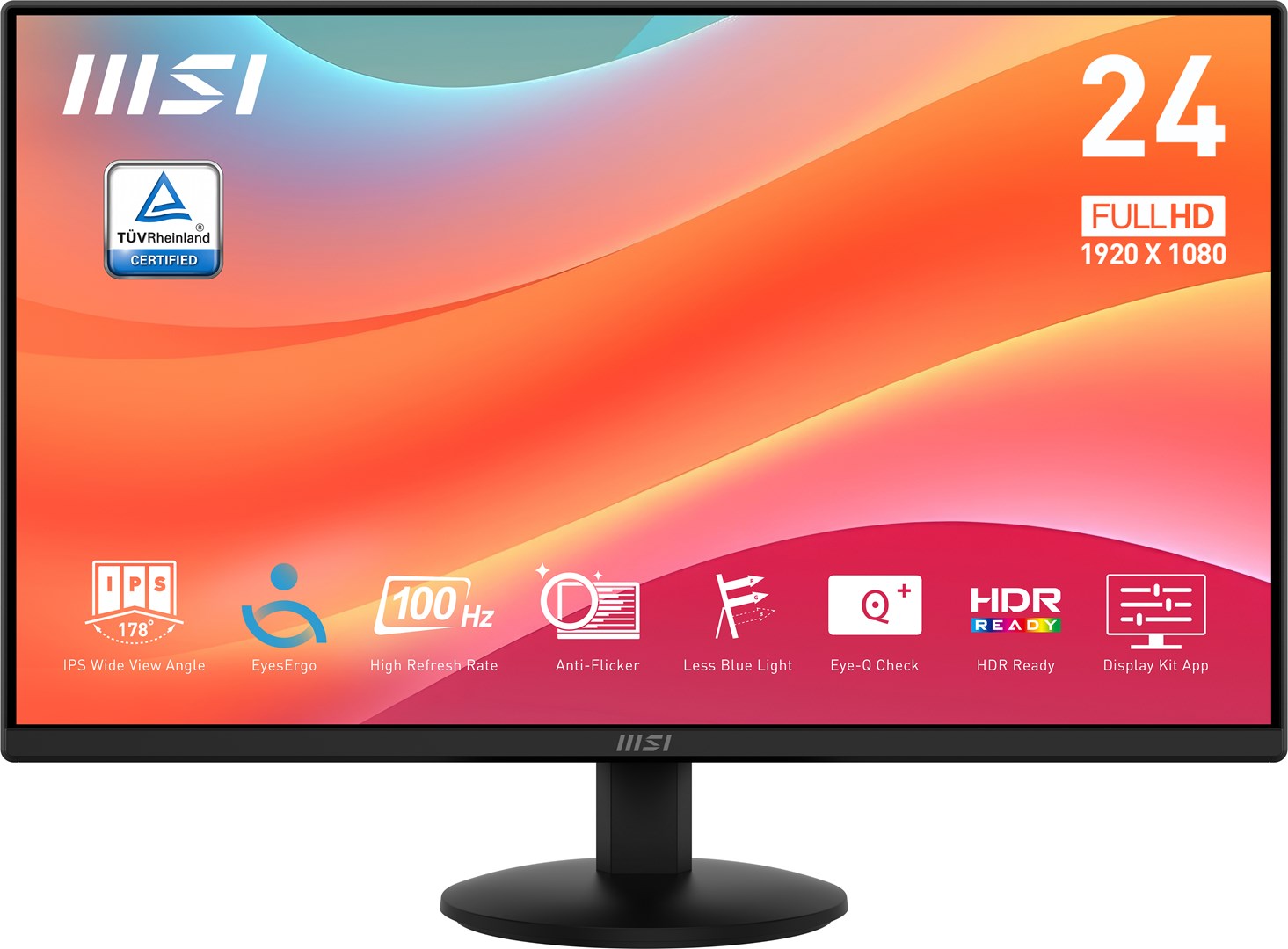 MSI Pro MP242L computer monitor 60.5 cm (23.8") 1920 x 1080 pixels Full HD LCD Black MSI Pro MP242L computer monitor 60.5 cm (23.8") 1920 x 1080 pixels Full HD LCD Black