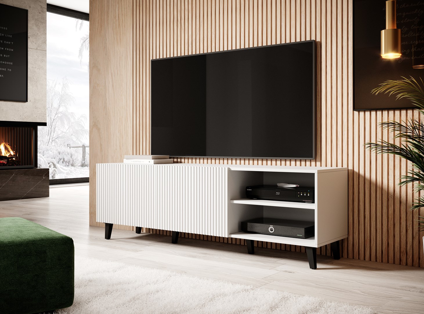 Cama RTV cabinet PAFOS 150x42x52 white matt Cama RTV cabinet PAFOS 150x42x52 white matt