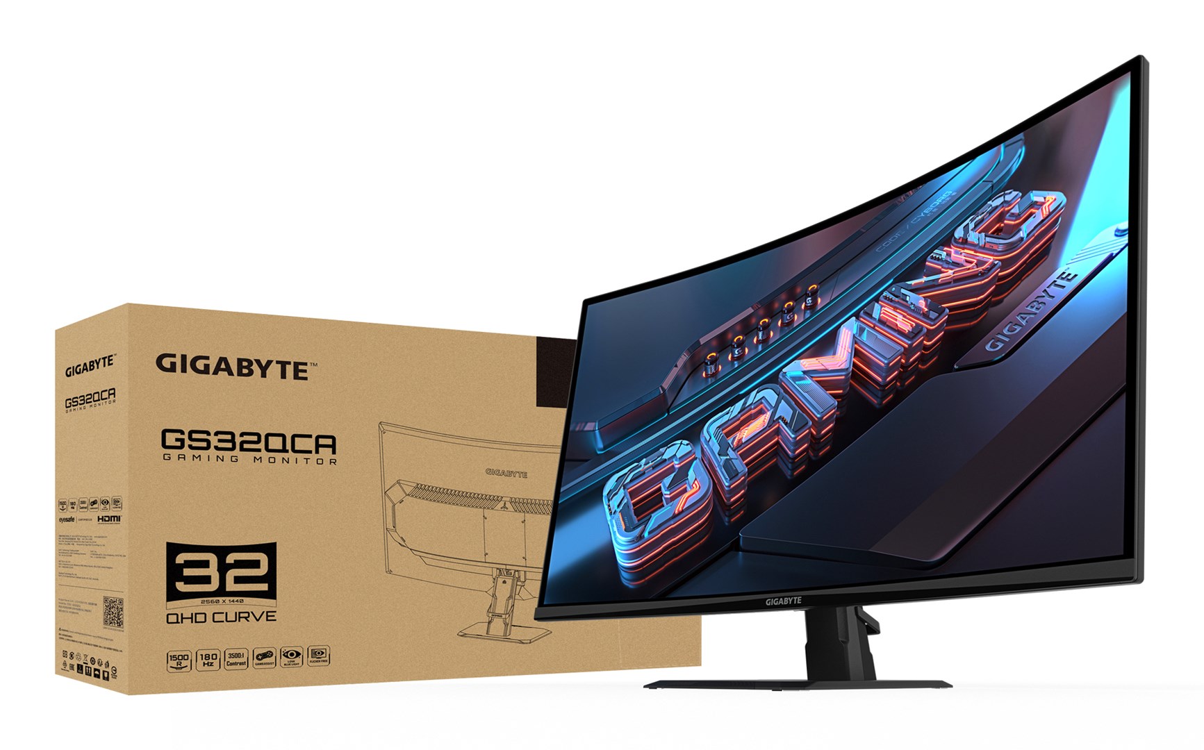 GIGABYTE GS32QCA computer monitor 80 cm (31.5") 2560 x 1440 pixels Quad HD LED Black GIGABYTE GS32QCA computer monitor 80 cm (31.5") 2560 x 1440 pixels Quad HD LED Black
