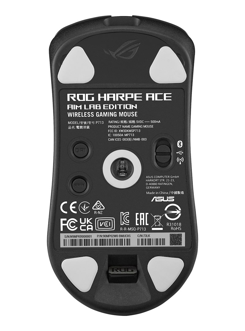 ASUS ROG Harpe Ace Aim Lab Edition mouse Gaming Ambidextrous RF Wireless + Bluetooth + USB Type-A Optical 36000 DPI ASUS ROG Harpe Ace Aim Lab Edition mouse Gaming Ambidextrous RF Wireless + Bluetooth + USB Type-A Optical 36000 DPI