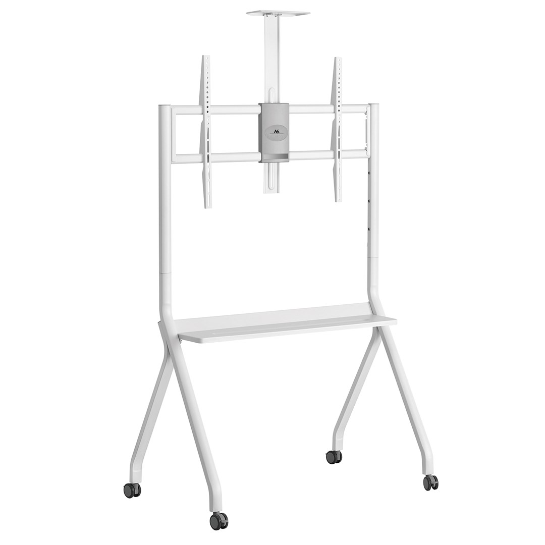 Maclean TV stand / cart, camera shelf, on casters, 55-100", max load 120kg/10kg shelf, max. VESA 900x600, white, MC-114 W Maclean TV stand / cart, camera shelf, on casters, 55-100", max load 120kg/10kg shelf, max. VESA 900x600, white, MC-114 W