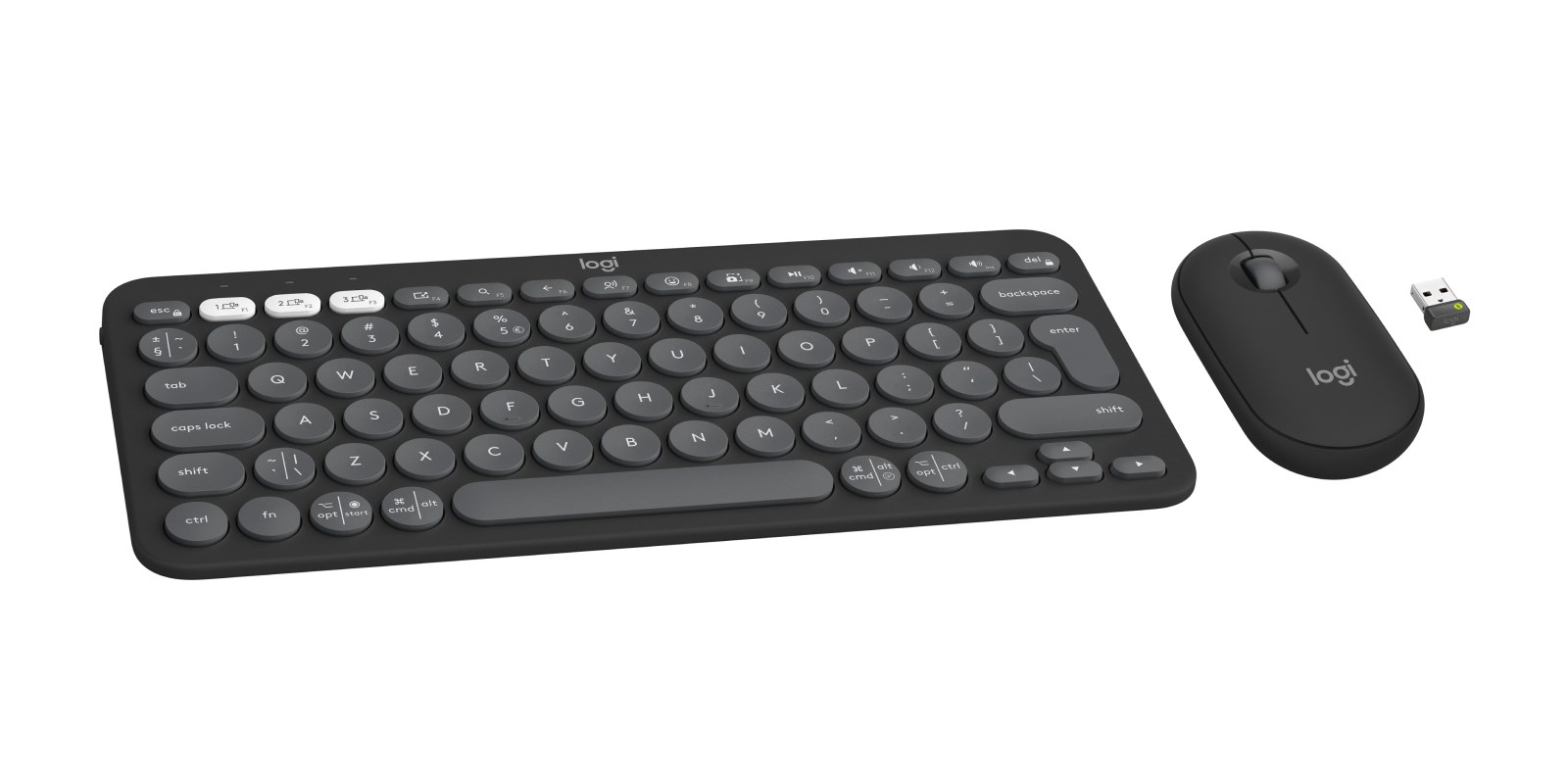 Logitech 920-012239 keyboard Mouse included Universal RF Wireless + Bluetooth QWERTY US International Graphite Logitech 920-012239 keyboard Mouse included Universal RF Wireless + Bluetooth QWERTY US International Graphite