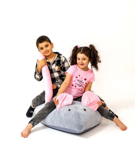 Sako bag pouffe Mouse grey-pink L 110 x 80 cm Sako bag pouffe Mouse grey-pink L 110 x 80 cm