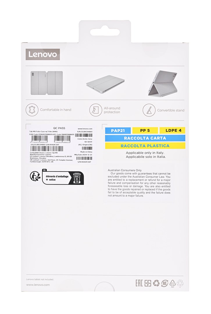 Lenovo ZG38C04869 tablet case 22.9 cm (9") Folio Grey Lenovo ZG38C04869 tablet case 22.9 cm (9") Folio Grey