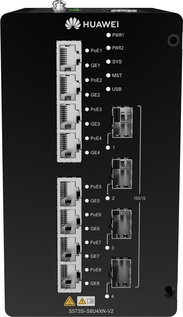 Huawei CloudEngine S5735I-S8U4XN-V2 Managed Gigabit Ethernet (10/100/1000) Power over Ethernet (PoE) Black Huawei CloudEngine S5735I-S8U4XN-V2 Managed Gigabit Ethernet (10/100/1000) Power over Ethernet (PoE) Black