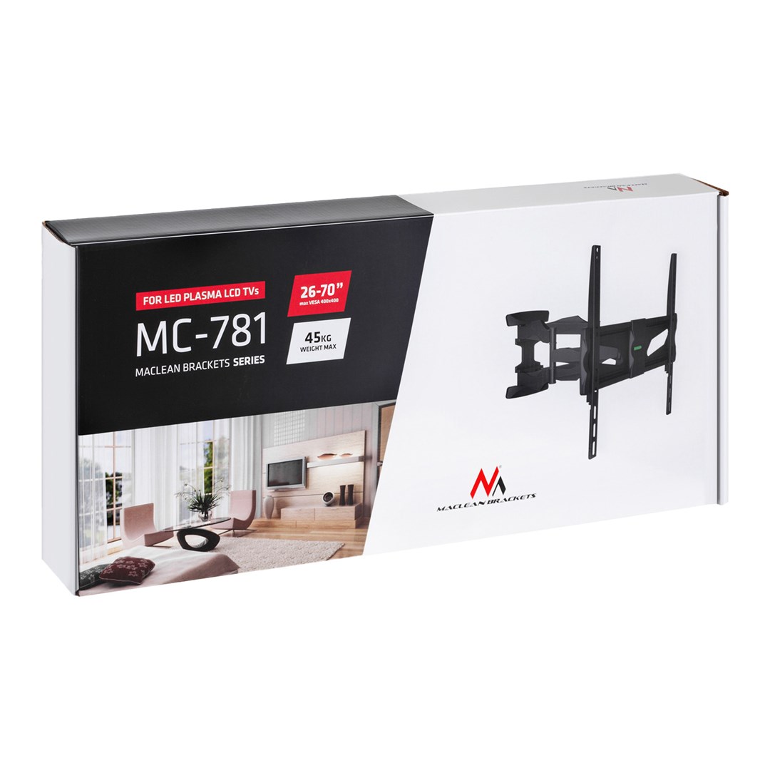 Maclean MC-781 TV mount 177.8 cm (70") Black Maclean MC-781 TV mount 177.8 cm (70") Black
