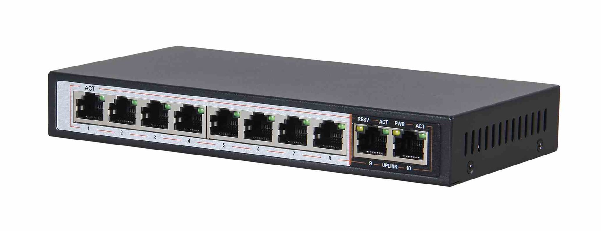 Extralink Switch PoE PERSES 8x Gigabit PoE/PoE+, 2x RJ45 Uplink Gigabit, 96W Extralink Switch PoE PERSES 8x Gigabit PoE/PoE+, 2x RJ45 Uplink Gigabit, 96W
