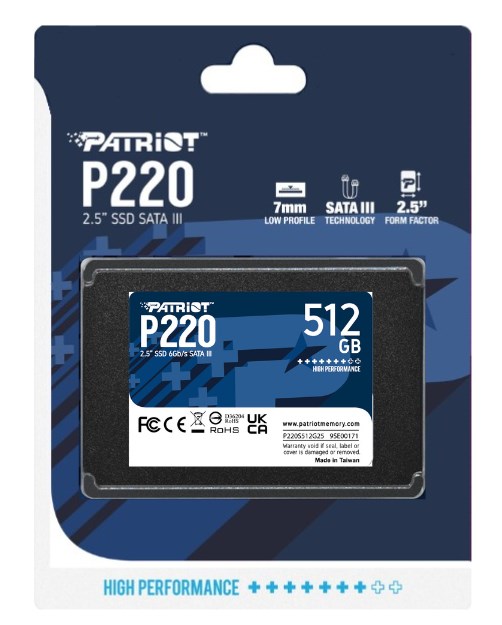 Patriot Memory P220 512GB 2.5" Serial ATA III Patriot Memory P220 512GB 2.5" Serial ATA III