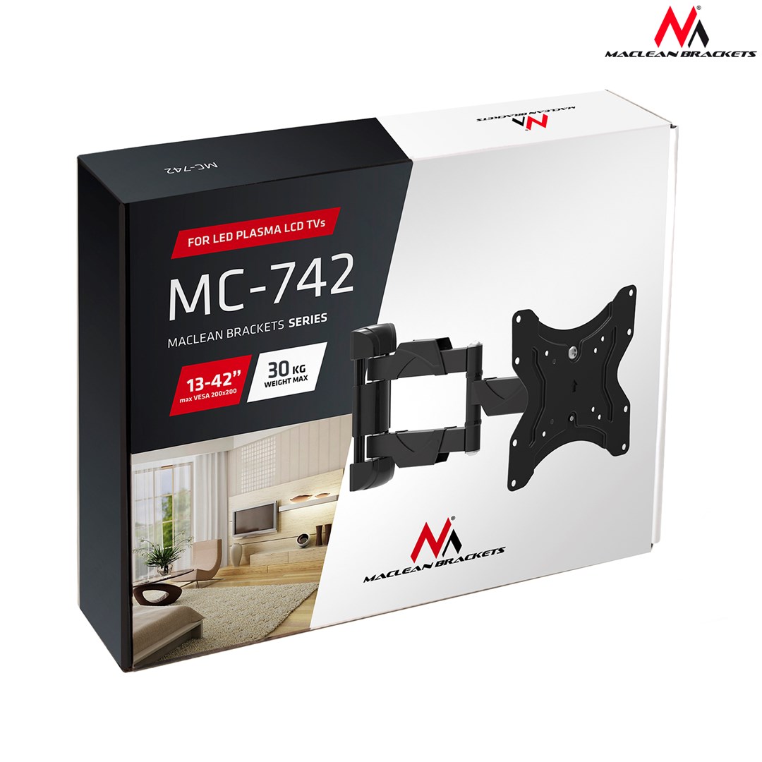Maclean MC-742 TV mount 106.7 cm (55") Black Maclean MC-742 TV mount 106.7 cm (55") Black