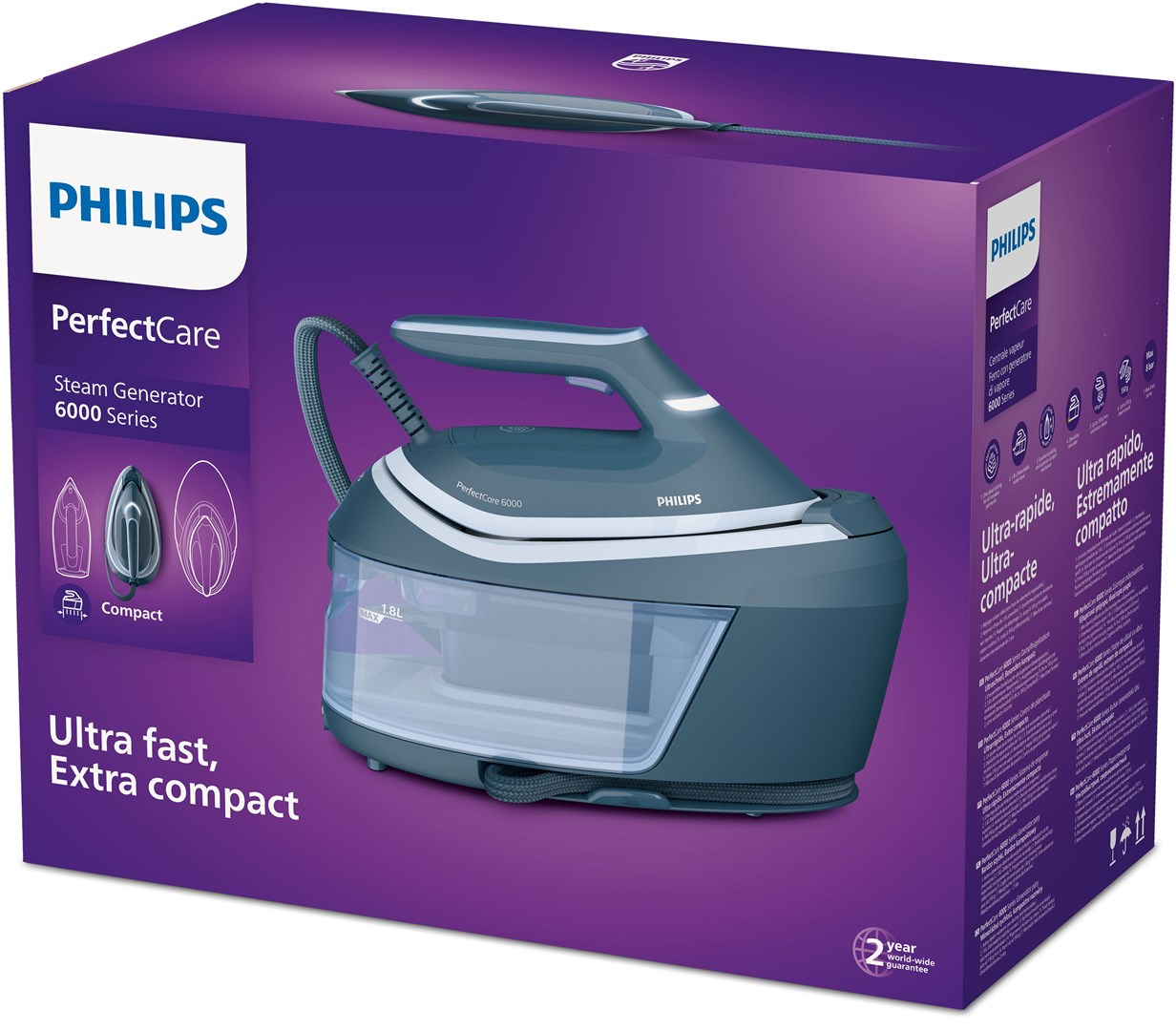 Philips 6000 series PSG6042/20 steam ironing station 2400 W 1.8 L SteamGlide Advanced Blue Philips 6000 series PSG6042/20 steam ironing station 2400 W 1.8 L SteamGlide Advanced Blue