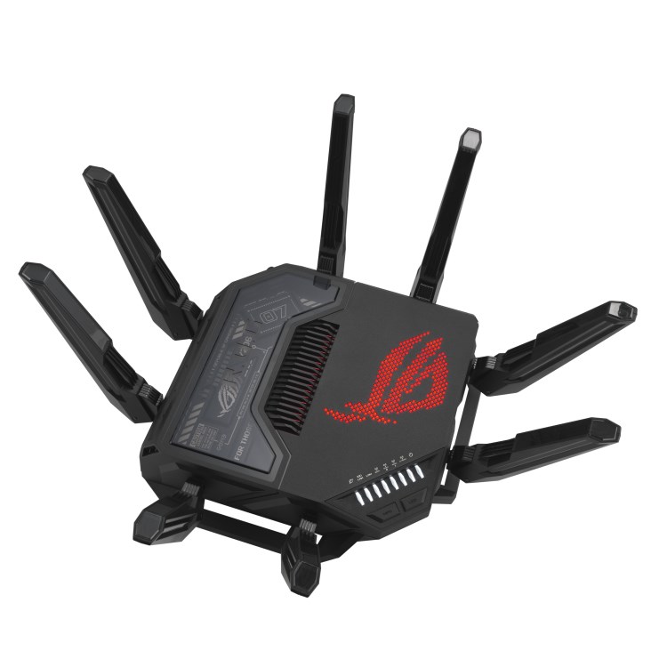 ASUS ROG Rapture GT-BE98 wireless router 10 Gigabit Ethernet Quad-band (2.4 GHz / 5 GHz-1 / 5 GHz-2 / 6 GHz) Black ASUS ROG Rapture GT-BE98 wireless router 10 Gigabit Ethernet Quad-band (2.4 GHz / 5 GHz-1 / 5 GHz-2 / 6 GHz) Black
