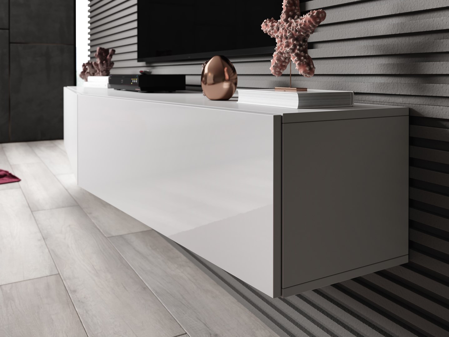 Cama Living room cabinet set VIGO SLANT 6 white/white gloss Cama Living room cabinet set VIGO SLANT 6 white/white gloss