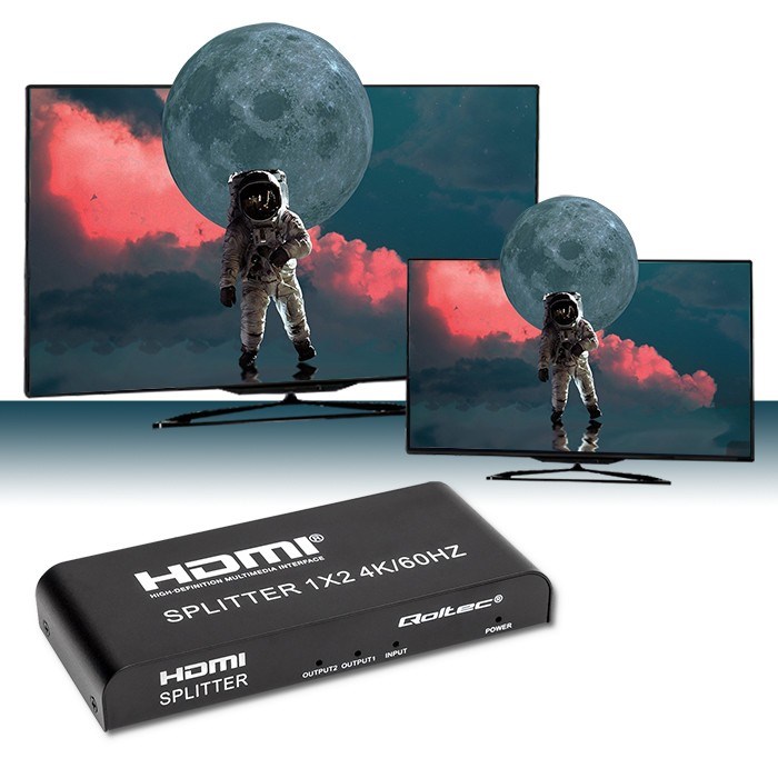 Qoltec 51797 Active HDMI Splitter 2 x HDMI 4K x 2K | 6Gb/s | 60Hz Qoltec 51797 Active HDMI Splitter 2 x HDMI 4K x 2K | 6Gb/s | 60Hz