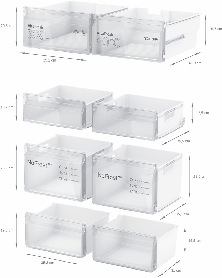 Bosch Serie 4 KFN96VPEA side-by-side refrigerator Freestanding 605 L E Stainless steel Bosch Serie 4 KFN96VPEA side-by-side refrigerator Freestanding 605 L E Stainless steel