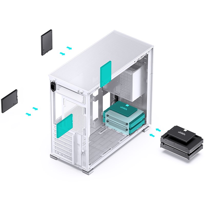 Jonsbo D41 MESH ATX Case, Tempered Glass - white Jonsbo D41 MESH ATX Case, Tempered Glass - white
