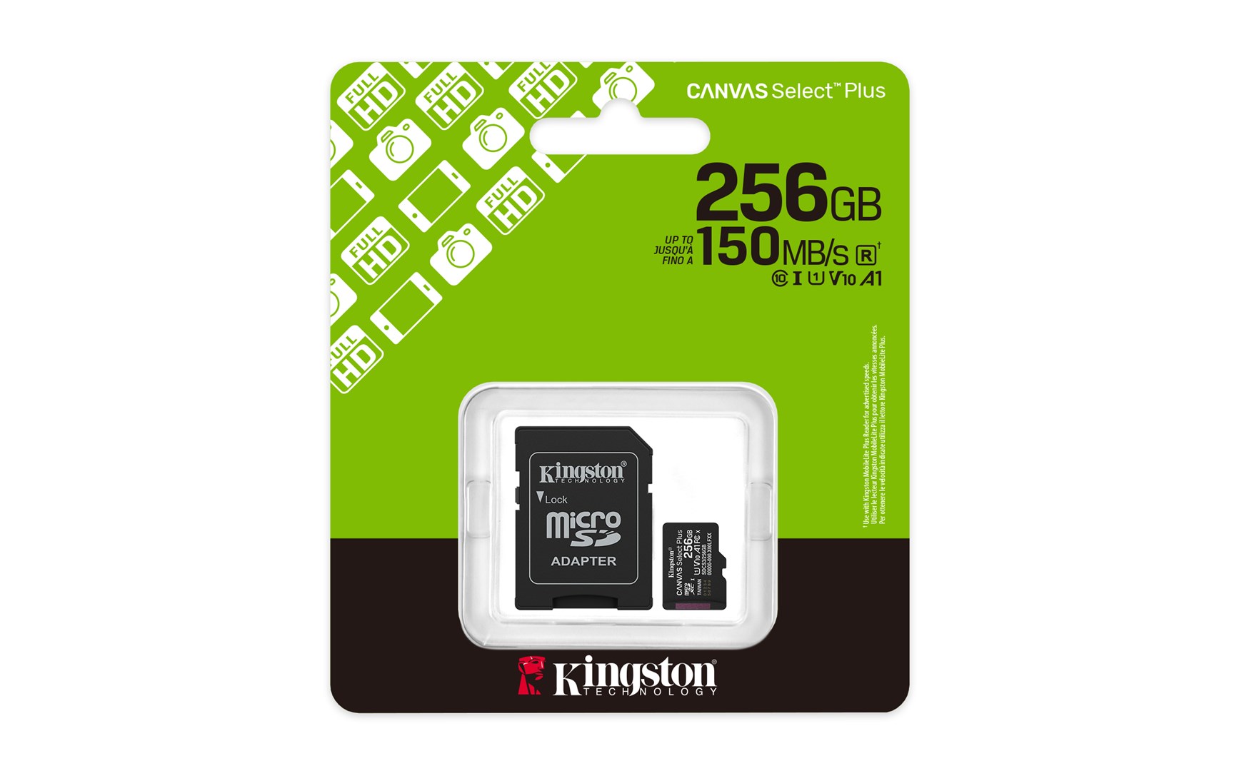 Kingston Technology 256GB microSDXC Canvas Select Plus Gen3 150MB/s A1 Card + Adapter Kingston Technology 256GB microSDXC Canvas Select Plus Gen3 150MB/s A1 Card + Adapter