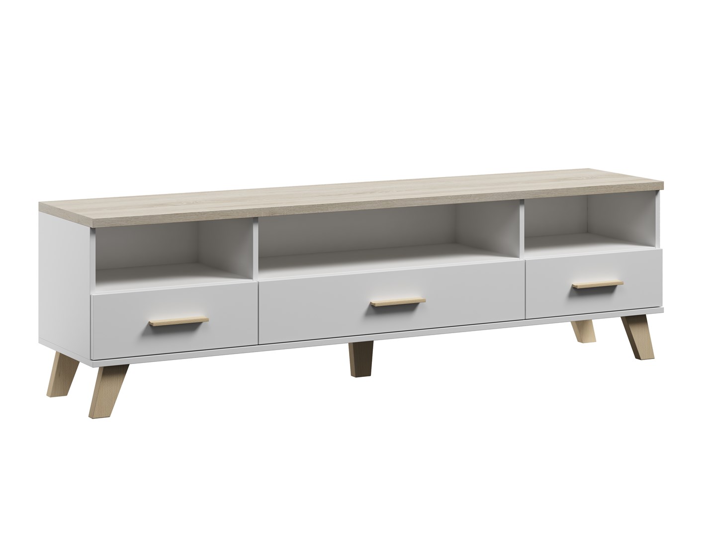 Cama RTV stand LOTTA 180cm white + sonoma oak Cama RTV stand LOTTA 180cm white + sonoma oak