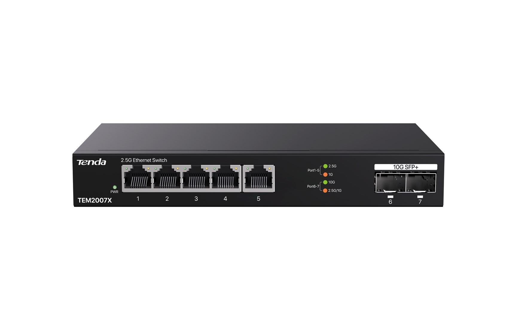 Tenda TEM2007X network switch 2.5G Ethernet (100/1000/2500) Desktop Black Tenda TEM2007X network switch 2.5G Ethernet (100/1000/2500) Desktop Black