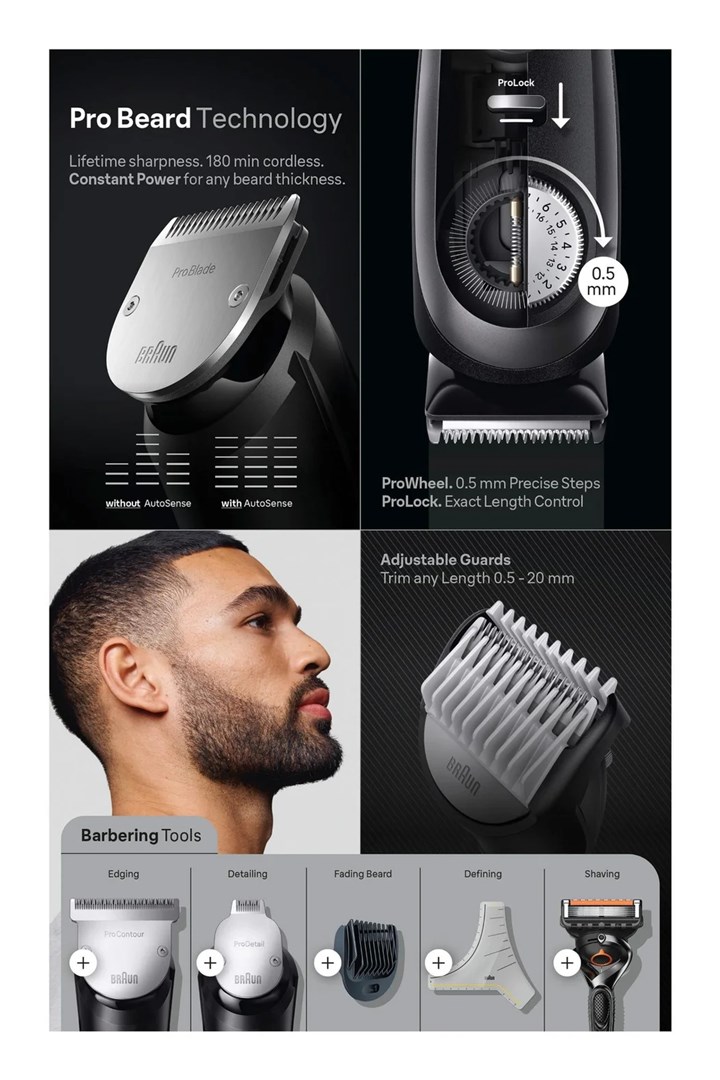 Braun BeardTrimmer 9 BT9421 beard trimmer Battery 40 Black Braun BeardTrimmer 9 BT9421 beard trimmer Battery 40 Black