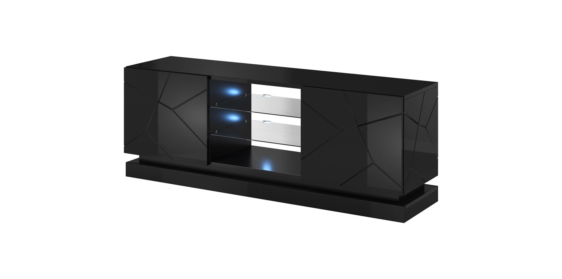 Cama TV cabinet QIU 160 MDF black gloss/black gloss Cama TV cabinet QIU 160 MDF black gloss/black gloss