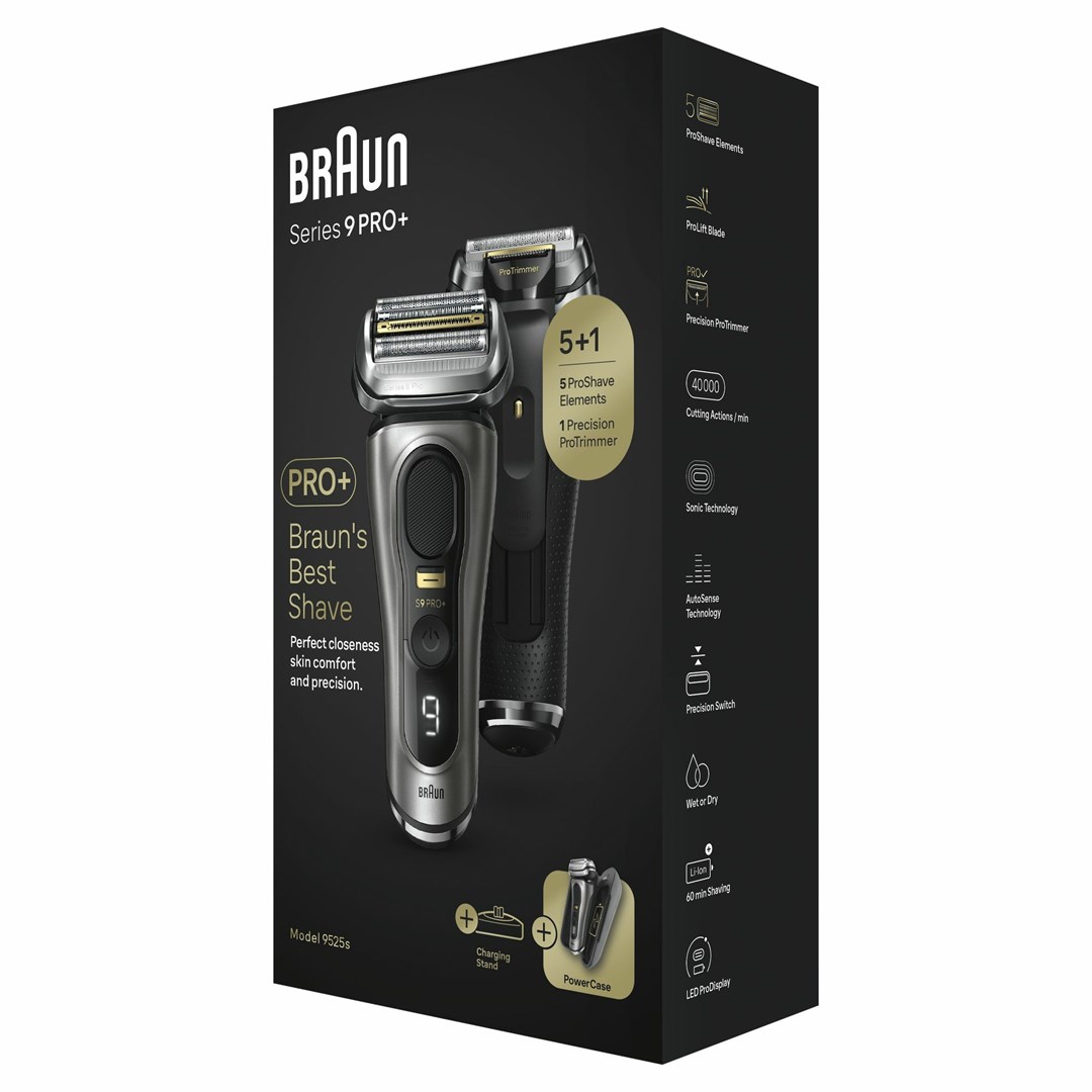 Braun Series 9 Pro+ 9525s Wet & Dry Foil shaver Trimmer Metallic Braun Series 9 Pro+ 9525s Wet & Dry Foil shaver Trimmer Metallic