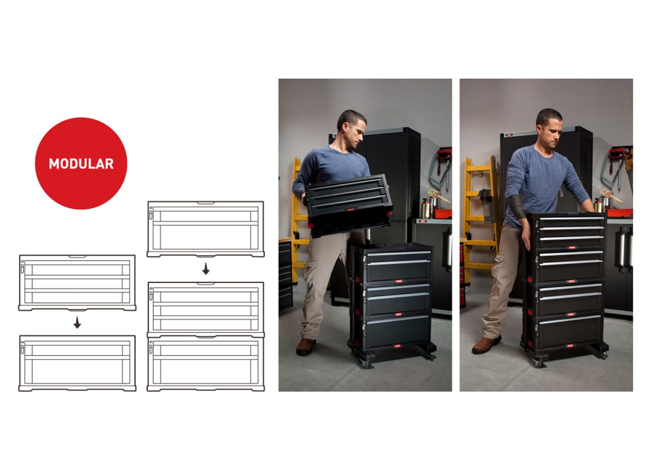 Keter Tool Rack on wheels 6 drawers Black Keter Tool Rack on wheels 6 drawers Black