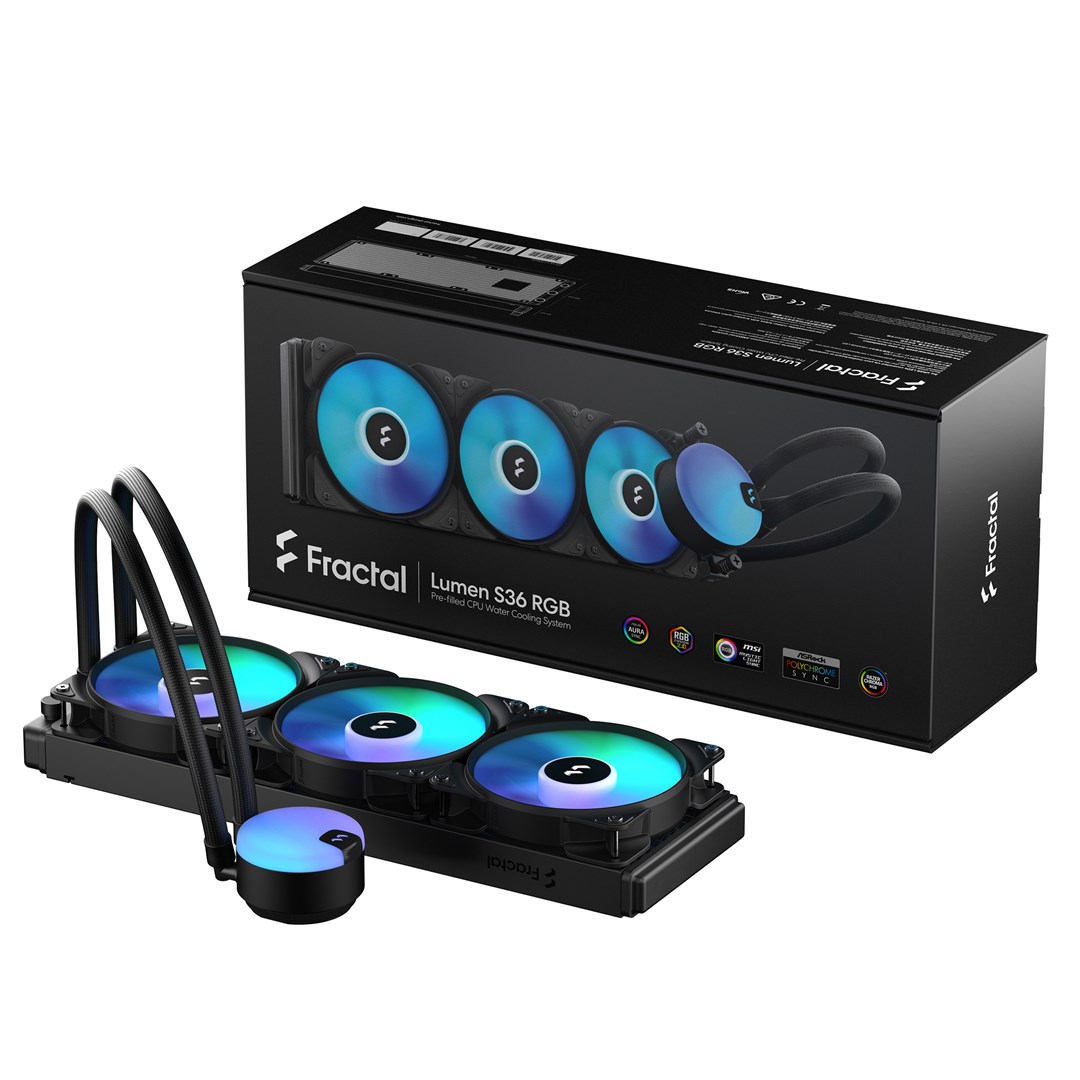 Fractal Design Lumen S36 v2 RGB Processor All-in-one liquid cooler 12 cm Black 1 pc(s) Fractal Design Lumen S36 v2 RGB Processor All-in-one liquid cooler 12 cm Black 1 pc(s)