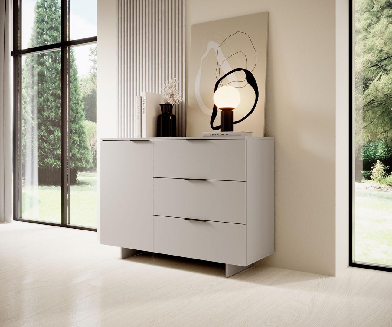Cama 1D3S ALMA chest of drawers 120x41.5xH90 cashmere Cama 1D3S ALMA chest of drawers 120x41.5xH90 cashmere