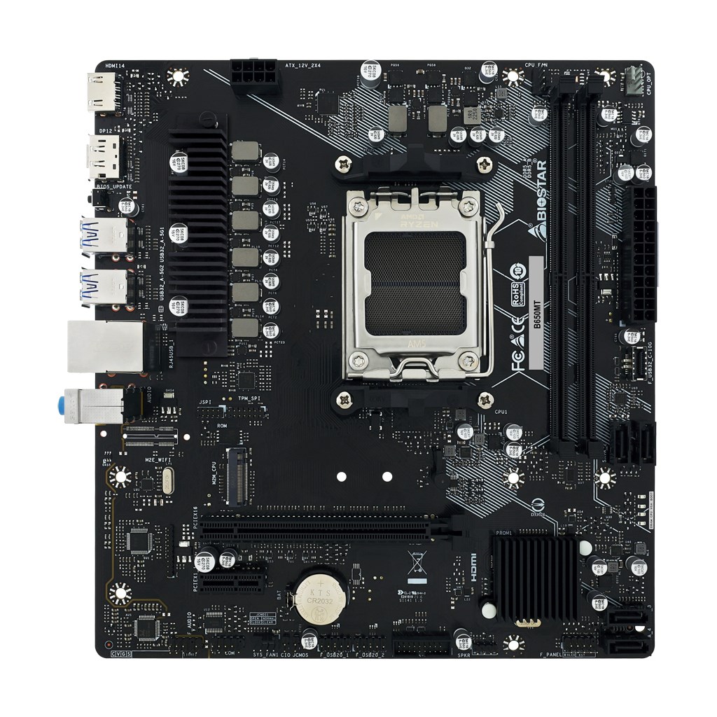 Biostar B650MT motherboard AMD B650 Socket AM5 micro ATX Biostar B650MT motherboard AMD B650 Socket AM5 micro ATX