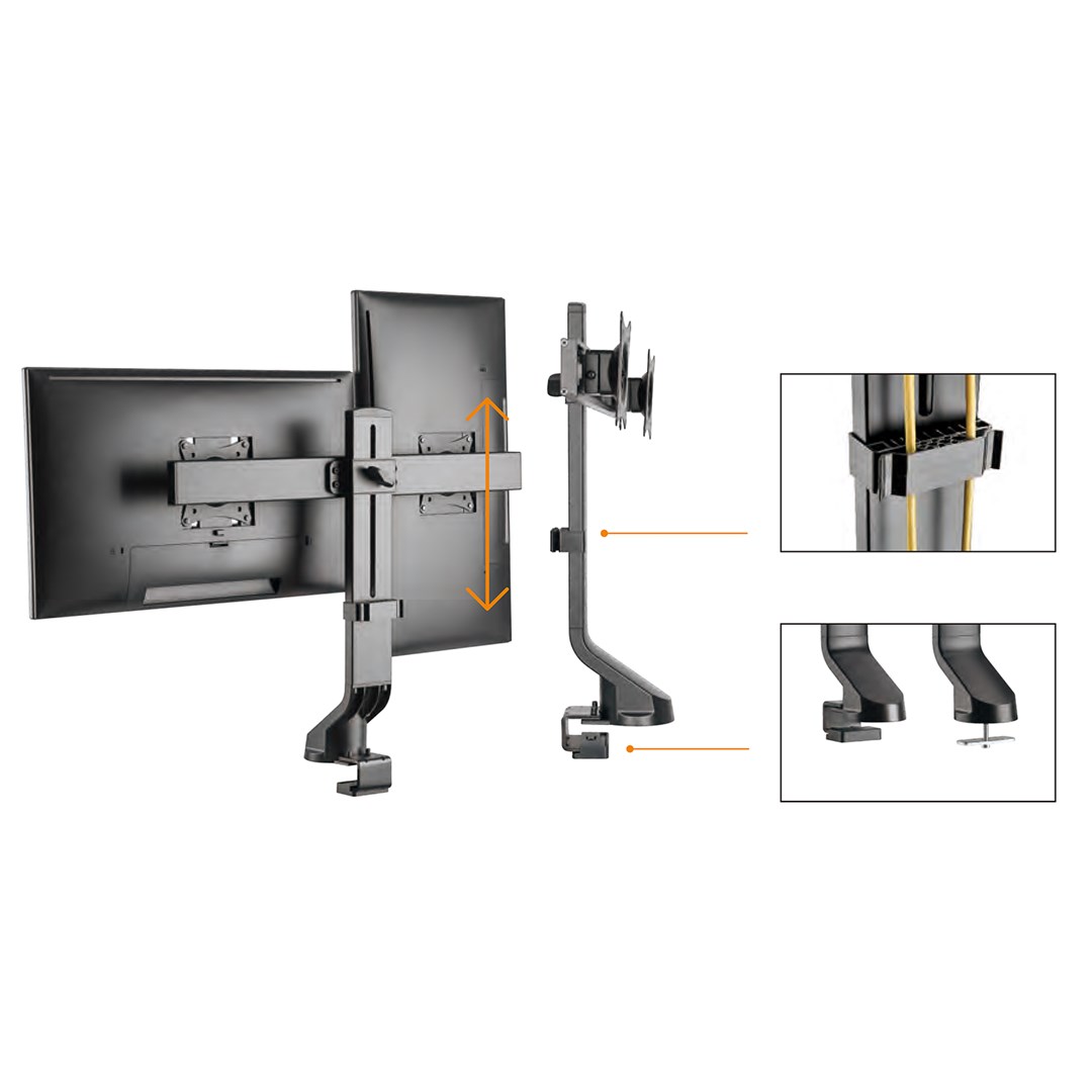 Maclean MC-854 Holder for two monitors / double 17 "-27" 14kg VESA 75x75 100x100 fits MC-848 and MC-849 Maclean MC-854 Holder for two monitors / double 17 "-27" 14kg VESA 75x75 100x100 fits MC-848 and MC-849