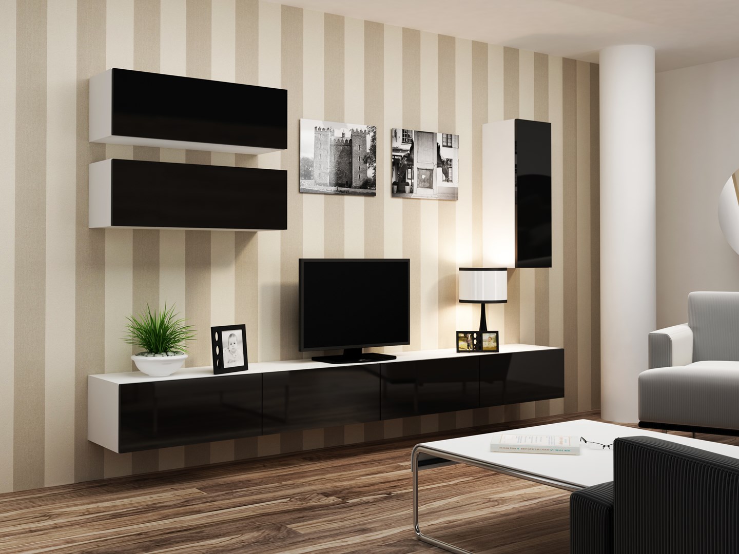 Cama Cabinet VIGO "90" full 90/35/32 white/black gloss Cama Cabinet VIGO "90" full 90/35/32 white/black gloss