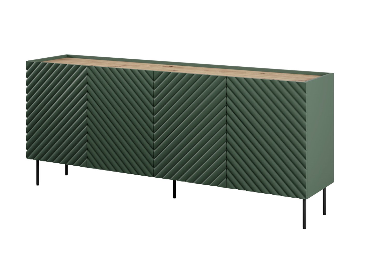 4D2SZ ONDA chest of drawers 200x45xH85 green 4D2SZ ONDA chest of drawers 200x45xH85 green