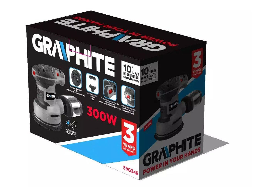 Eccentric Sander 300W Graphite foot 125mm Eccentric Sander 300W Graphite foot 125mm