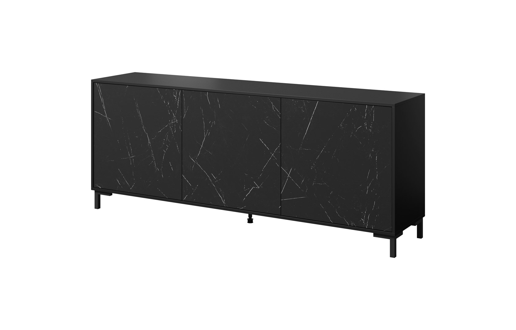 MARMO 3D chest of drawers 200x45x80,5 cm matte black/marble black MARMO 3D chest of drawers 200x45x80,5 cm matte black/marble black