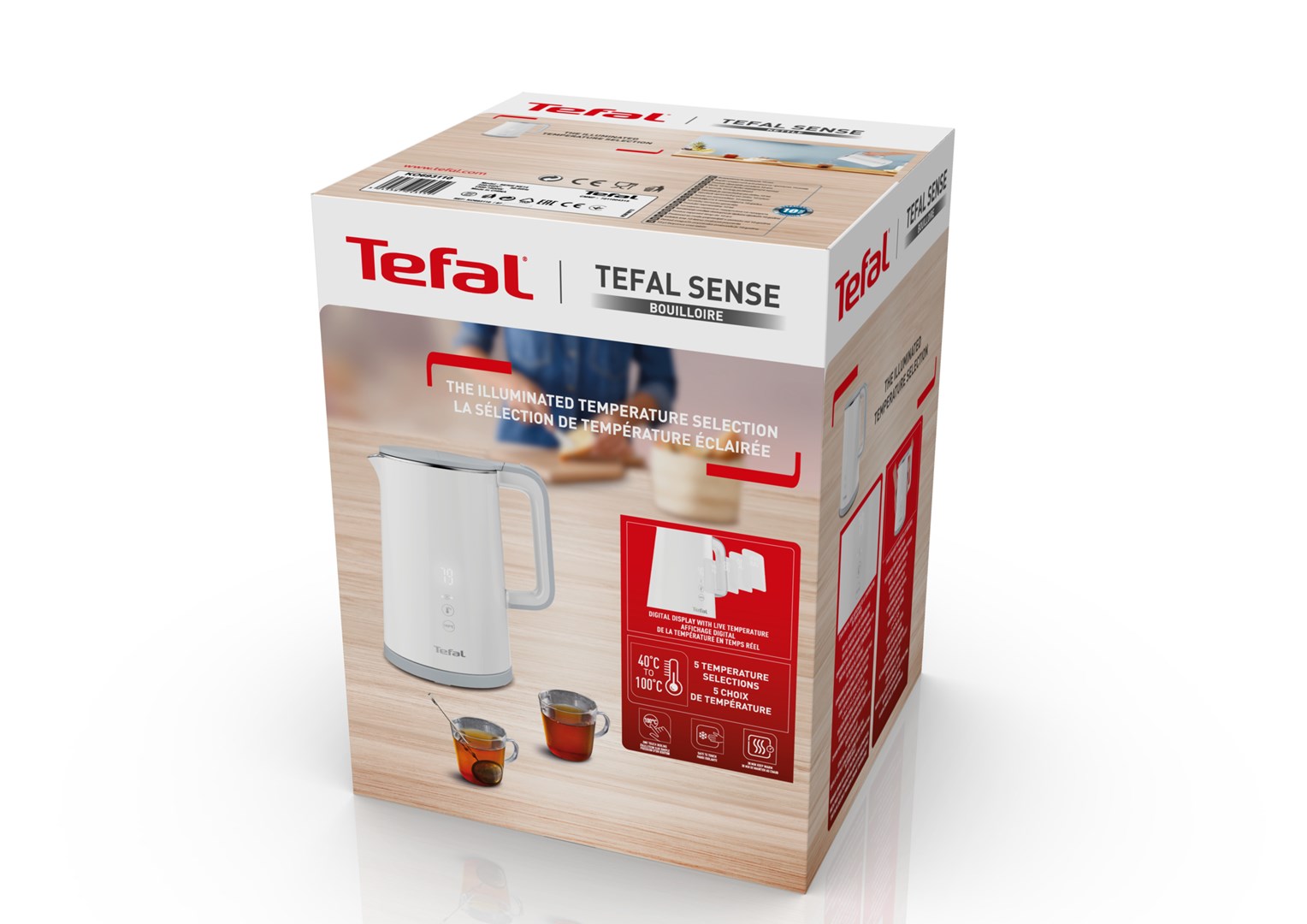 Tefal Sense KO6931 electric kettle 1.5 L 1800 W White Tefal Sense KO6931 electric kettle 1.5 L 1800 W White