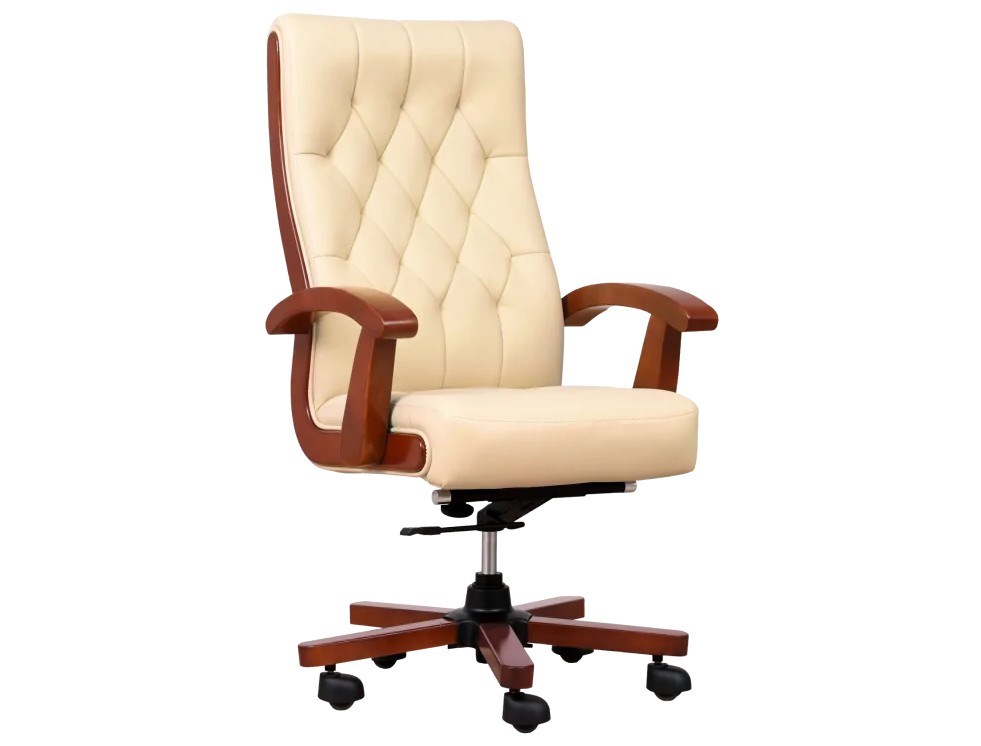 CONSUL cream leather armchair CONSUL cream leather armchair