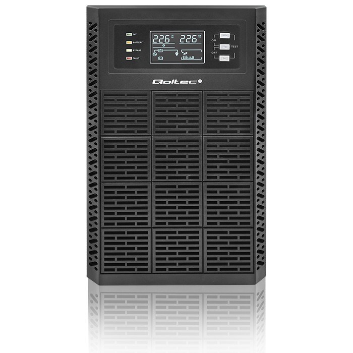 Qoltec Uninterruptible Power Supply (UPS) | 3kVA | 3000W | Power Factor 1.0 | LCD | EPO | USB | Online Qoltec Uninterruptible Power Supply (UPS) | 3kVA | 3000W | Power Factor 1.0 | LCD | EPO | USB | Online