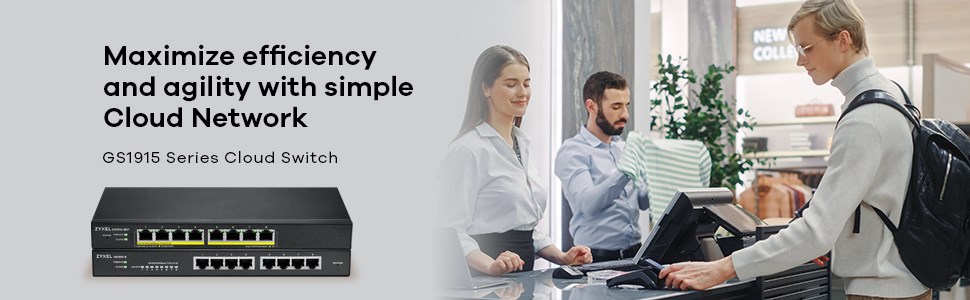 Zyxel GS1915-8EP Managed L2 Gigabit Ethernet (10/100/1000) Power over Ethernet (PoE) Black Zyxel GS1915-8EP Managed L2 Gigabit Ethernet (10/100/1000) Power over Ethernet (PoE) Black