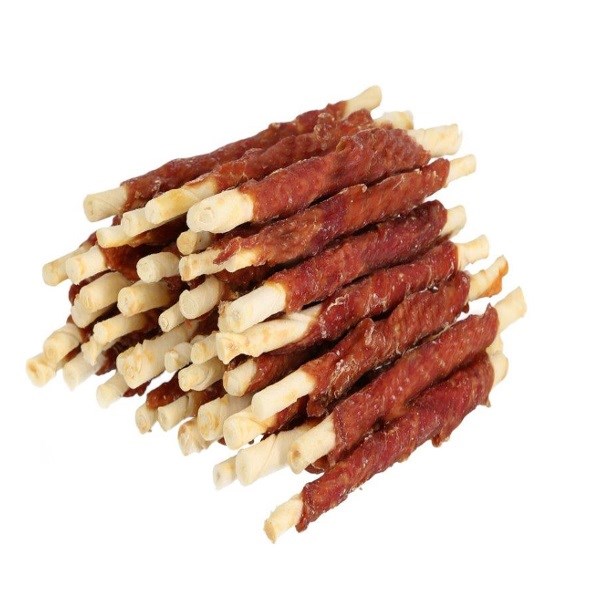 HILTON Duck wrap white rawhide stick - dog chew - 500g HILTON Duck wrap white rawhide stick - dog chew - 500g