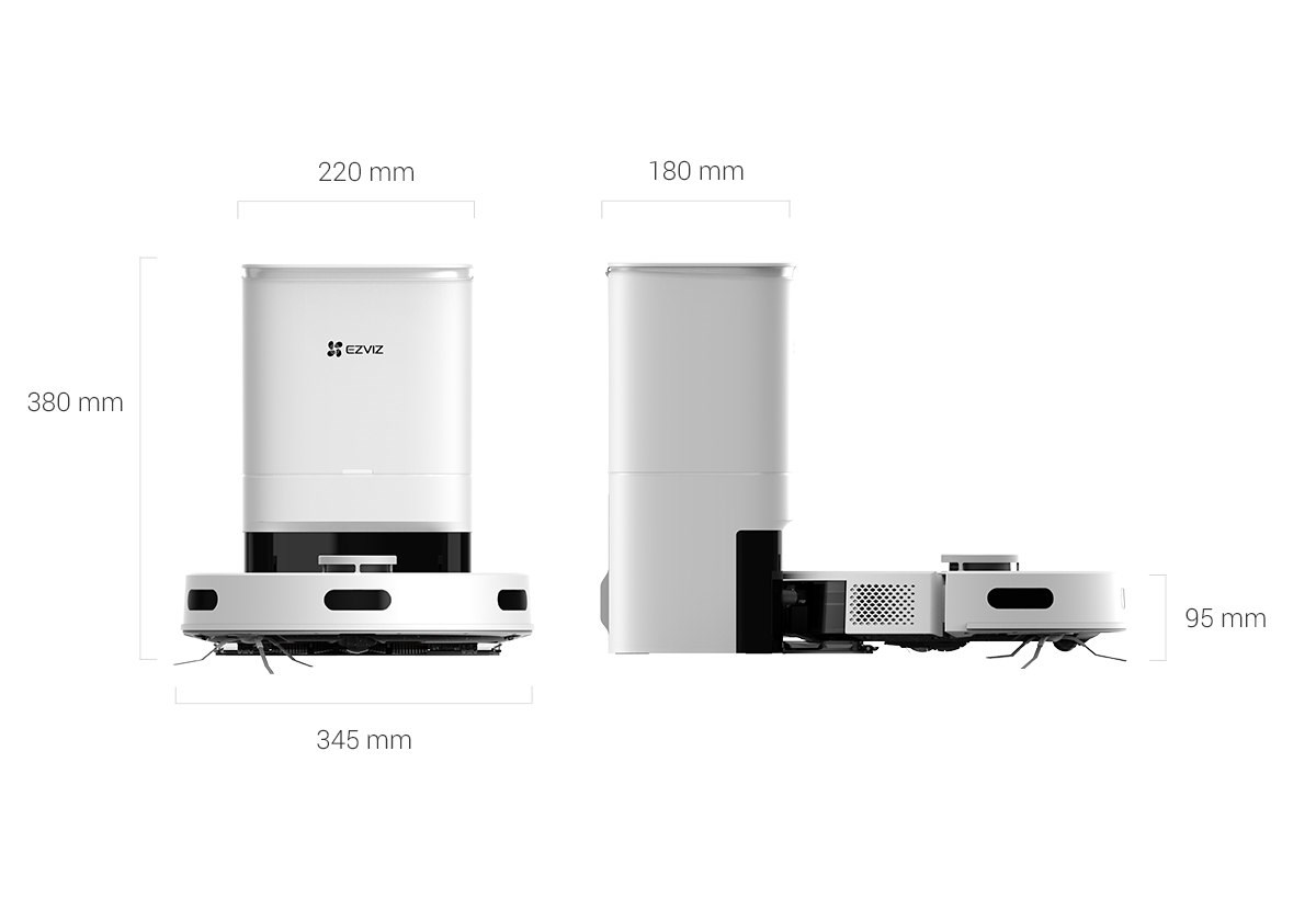 Self-contained hoover EZVIZ RE5 PLUS cleaning robot (CS-RE5P-TWT2) White Self-contained hoover EZVIZ RE5 PLUS cleaning robot (CS-RE5P-TWT2) White