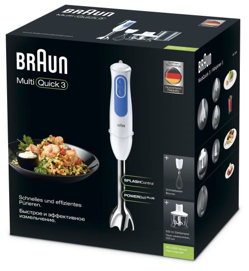 Braun MQ3035WH Sauce 0.6 L Immersion blender 700 W Blue, White Braun MQ3035WH Sauce 0.6 L Immersion blender 700 W Blue, White
