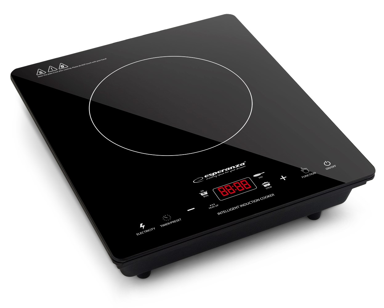 Esperanza EKH009 hob Black Countertop 28 cm Zone induction hob 1 zone(s) Esperanza EKH009 hob Black Countertop 28 cm Zone induction hob 1 zone(s)